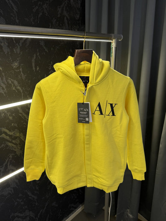 Arman i Exchang e Zipper Pull Over Hoodie (Yellow)