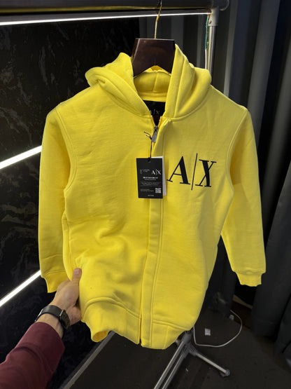 Arman i Exchang e Zipper Pull Over Hoodie (Yellow)