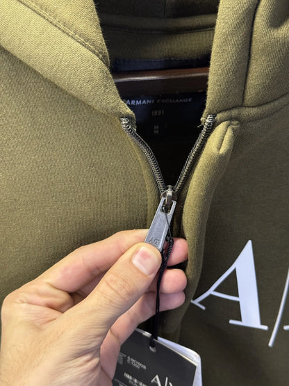 Arman i Exchang e Zipper Pull Over Hoodie (Olive)
