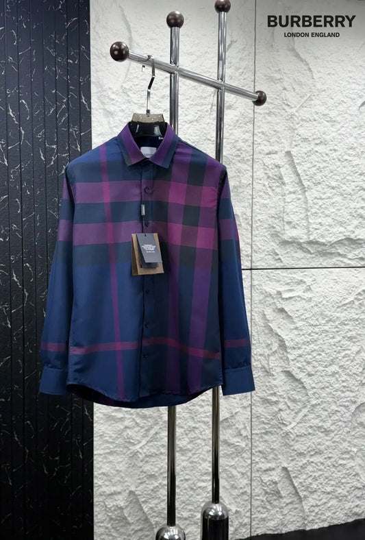 Burberr y Design 3 Checks Premium Shirt With Original Bo_-x Packing