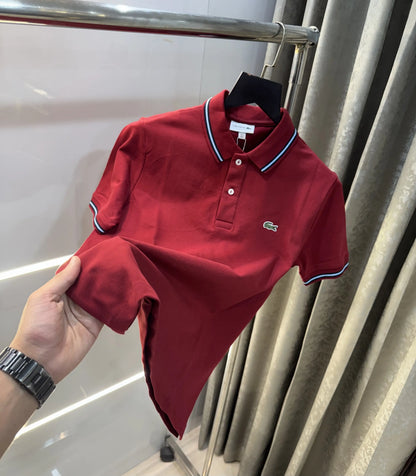 Lacost e Maroon Embroidery Logo Premium Polo T-Shirt