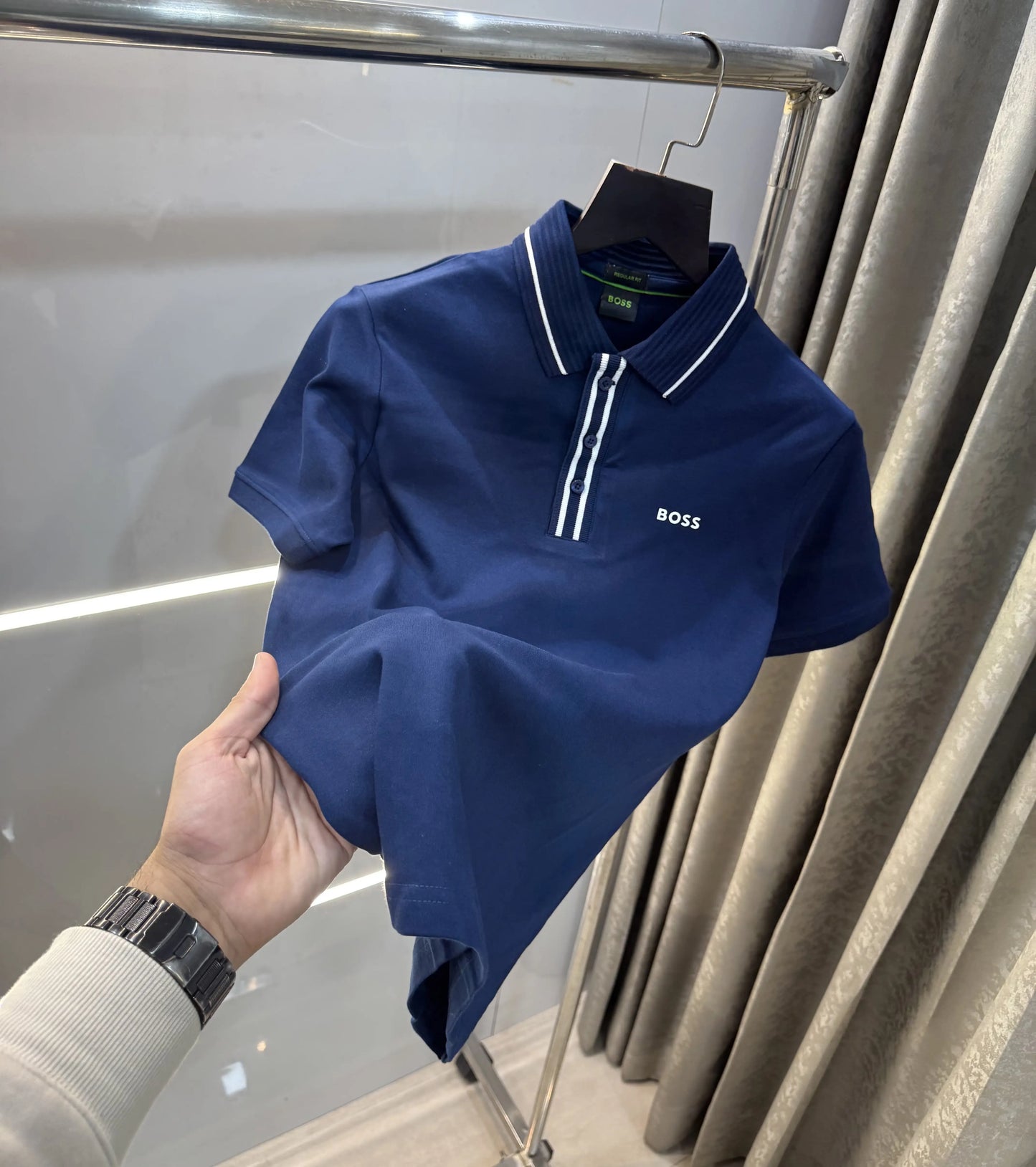 Hugo Boss Petrol Blue Premium Polo T-Shirt