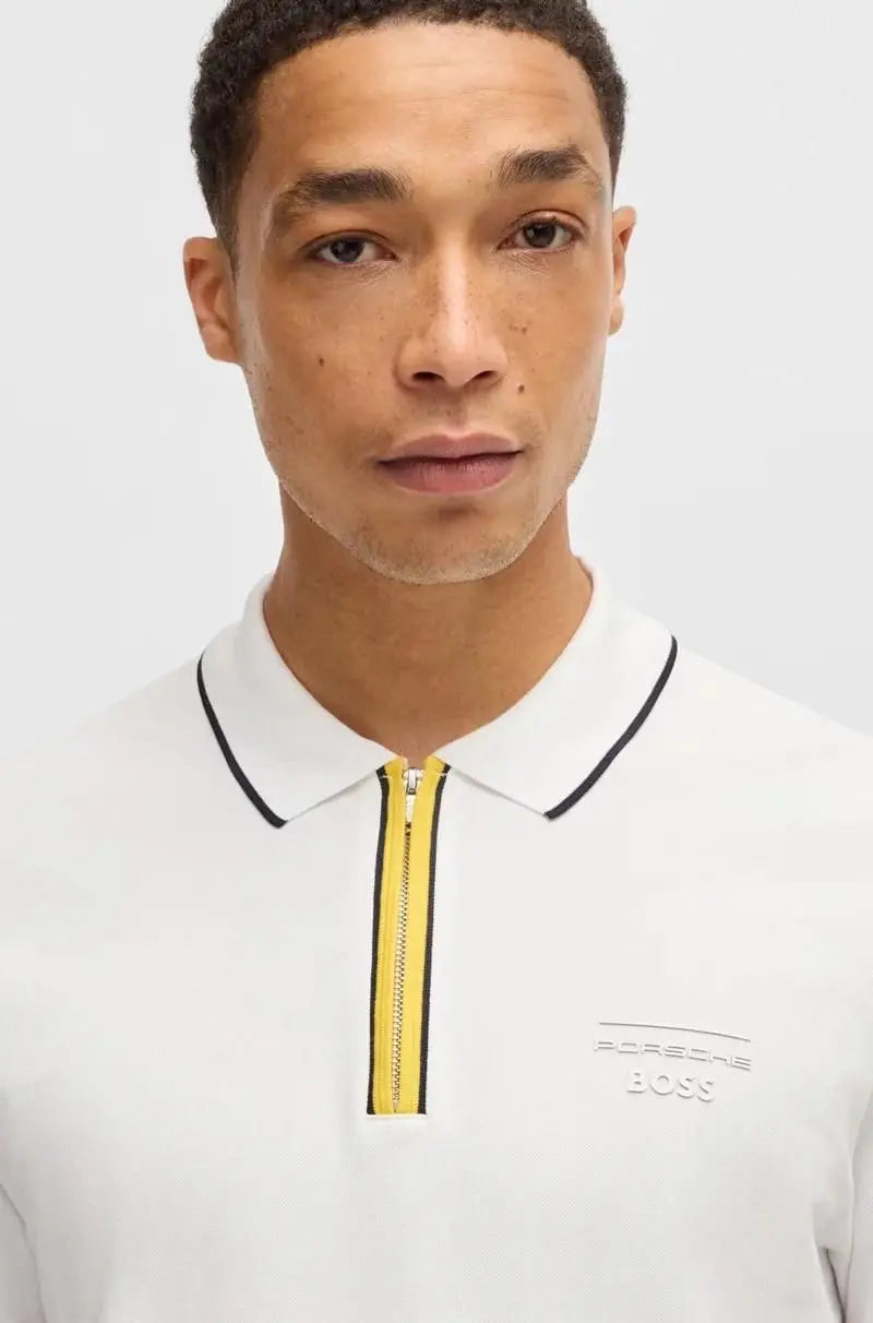 Hugo  Boss White Porsche Limited Edition Premium Polo T-shirt
