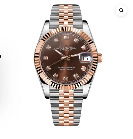 Seik o Datejust Dual Chocolate Dial Premium Sweep Watch