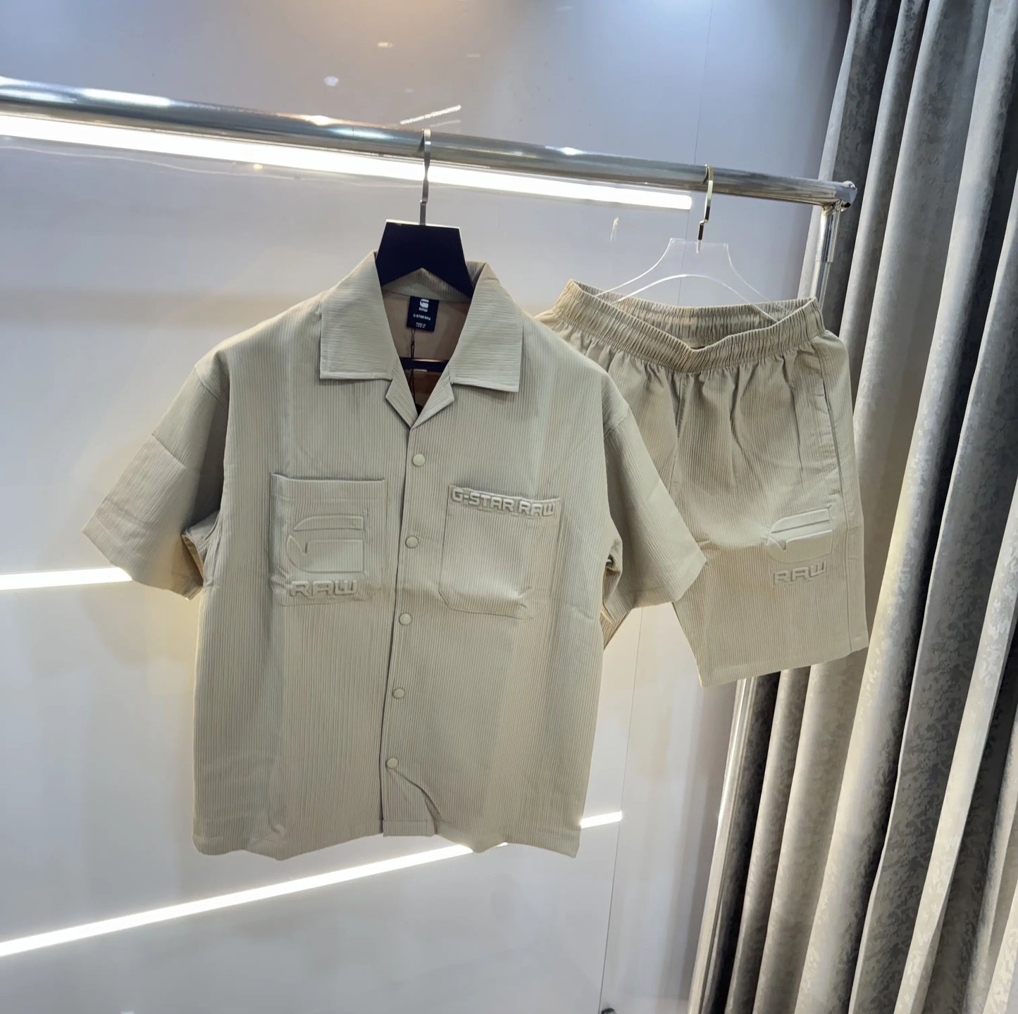 G-Star Raw Beige Logo Work Premium OversizedCord Set